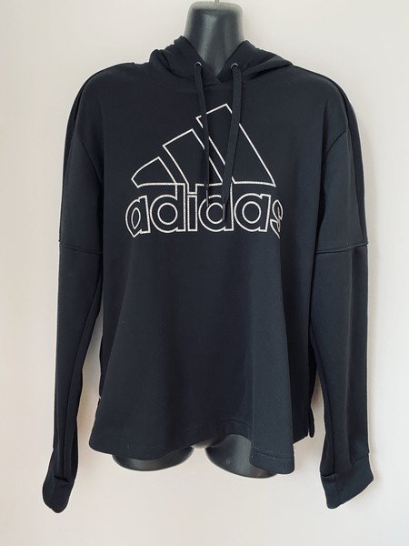 Adidas Black Climawarm Sweater Hoodie Sz M 10 12