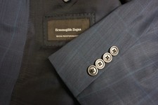 Ermenegildo Zegna High Performance CURRENT Blue Plaid 2 Pc Suit Jacket Pants 46R