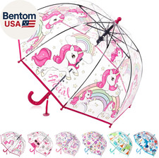 Kids Clear Bubble Umbrella for Girls  Boys, 39In Transparent Dome Umbrellas wit