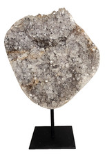 WHITE AMETHYST AUF STÄNDER FEINEN KRISTALLE EDELSTEIN GEODE BERGKRISTALL QUARZ