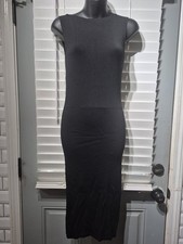 Zara Dress Sexy Black Cutout Midi Bodycon Rhinestone Evening Party Dress Med