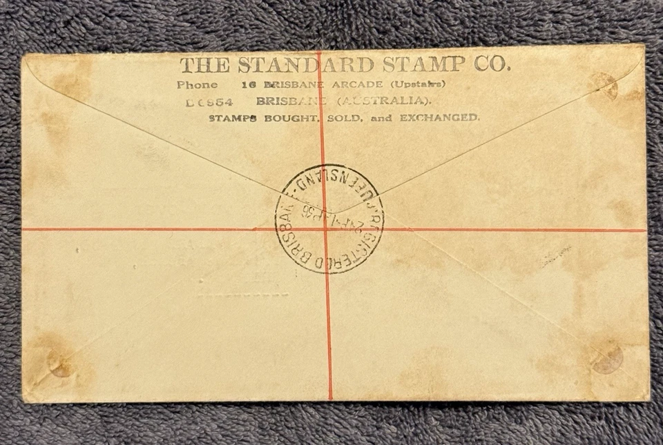 1936 Australia Bass Strait Telephone FDC Registered Brisbane Day of Issue Cover - Image 3 of 4