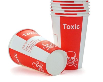 100x Pappbecher Toxic Giftbecher Wegwerfbecher Einwegbecher Partybecher 200 ml