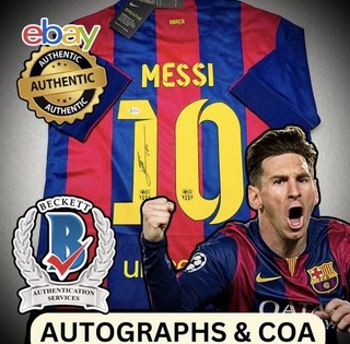 ⚽️ NO RESERVE Lionel Messi Signed Jersey Autographed BECKETT COA FC Barcelona