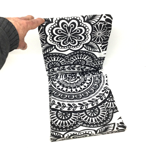 Cynthia Rowley Fabric Shower Curtain Floral Medallion 72 x 72 Black White - Picture 8 of 8