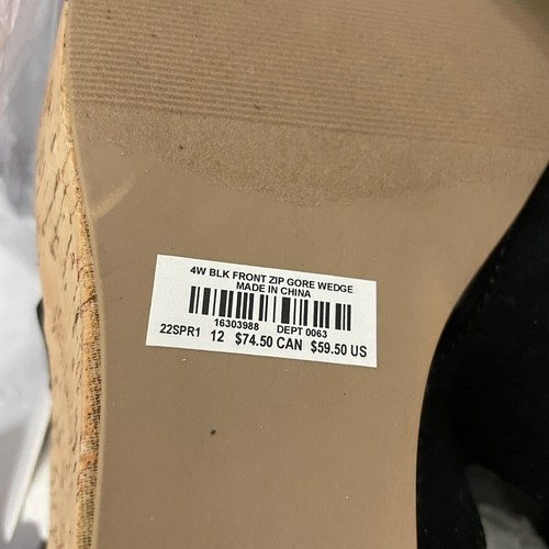 Torrid NWT Zip Wedge Stretch Front Faux Suede Black (WW) Size 12 4" Heel Height - Picture 6 of 6