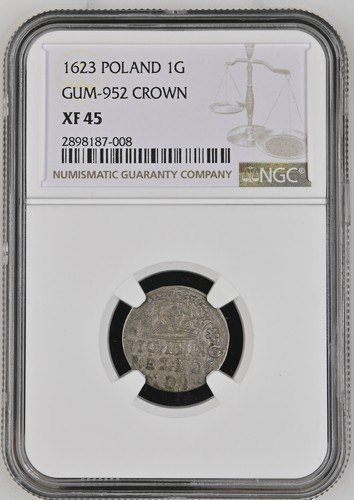 1623-Poland 1 Grosz-GUM952 Crown-Zygmunt III Waza (XF 45-NGC) - Picture 4 of 4