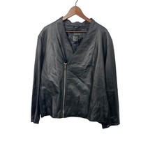 Jerry Lewis Womens Black Leather Jacket Size 3x Nwt