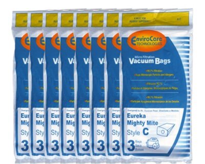 24 Eureka C Allergy Mighty Might canister Vacuum Bags, White Westinghouse, Fl...