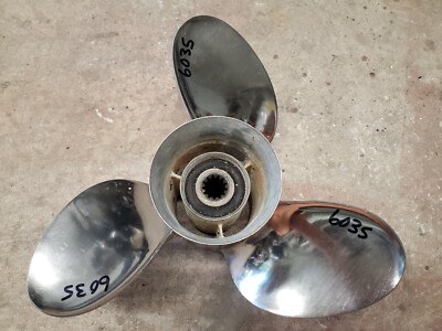 13 1/4'' X 17P MICHIGAN WHEEL RAPTURE SS PROP, 063043, SUZUKI 13 SPLINE HUB P6035