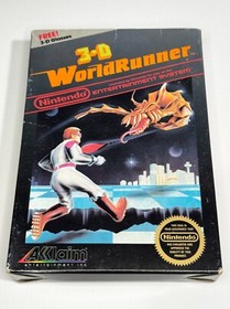 3-D WorldRunner (Nintendo NES, 1987) Tested, with box and manual, No 3D glasses