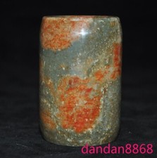 Statua 3,4" Cina Hetian sacrificio di giada Feng shui giada cong yucong