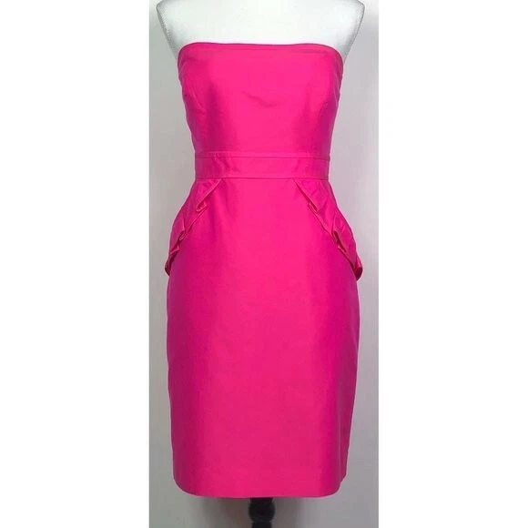 Neon pink 2025 strapless dress