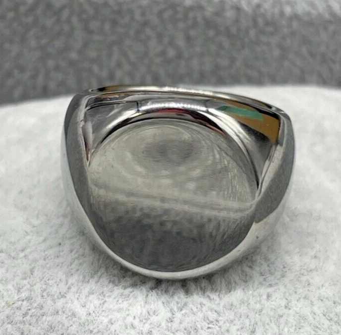 ANELLO COLOR ARGENTO ROTONDO PERSONALIZZABILE IN ACCIAIO INOSSIDABILE UOMO DONNA - Immagine 3 di 4