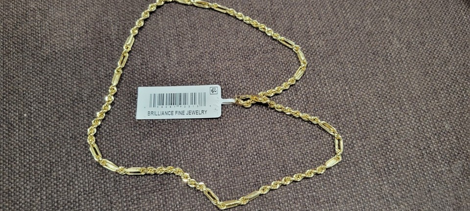 Brilliance Fine Jewelry 10K Yellow Gold Hollow 4.0MM Milano Rope