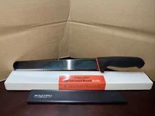 BOLEXINO 10 Inch Serrated Bread Knife Wide Wavy Edge knife, 2.5MM Thickened S...