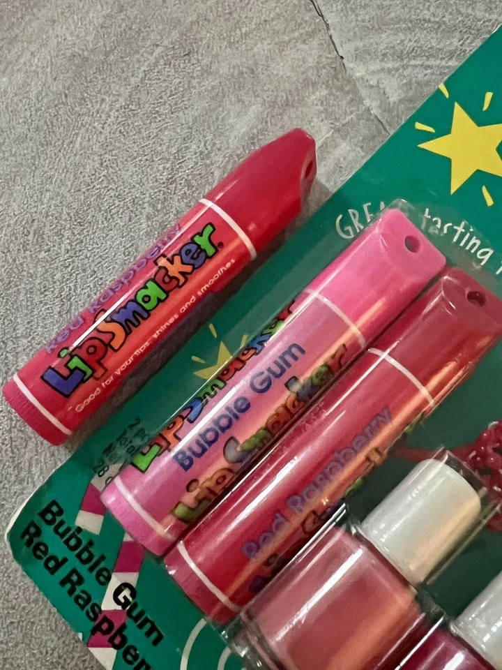 Vintage Bonne Bell Lip Smackers Gloss & Nail Polish Bubble Gum Red Raspberry - Image 2 of 4