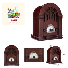 Retro AM/FM Radio with Bluetooth - Classic Wooden Vintage Retro Style Speaker
