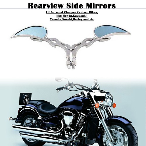 PAIR CHROME ADJUSTABLE MOTORCYCLE REARVIEW MIRROR 10MM FOR HONDA - Foto 6