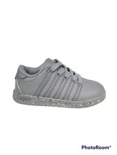 Infant K Swiss Gray Sneakers Paint Splatter Soles Size 7 Infant