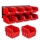 Werkstatt Wandregal mit Boxen 39 x 13 cm Aufbewahrungsset für Kleinteile 8 Boxen