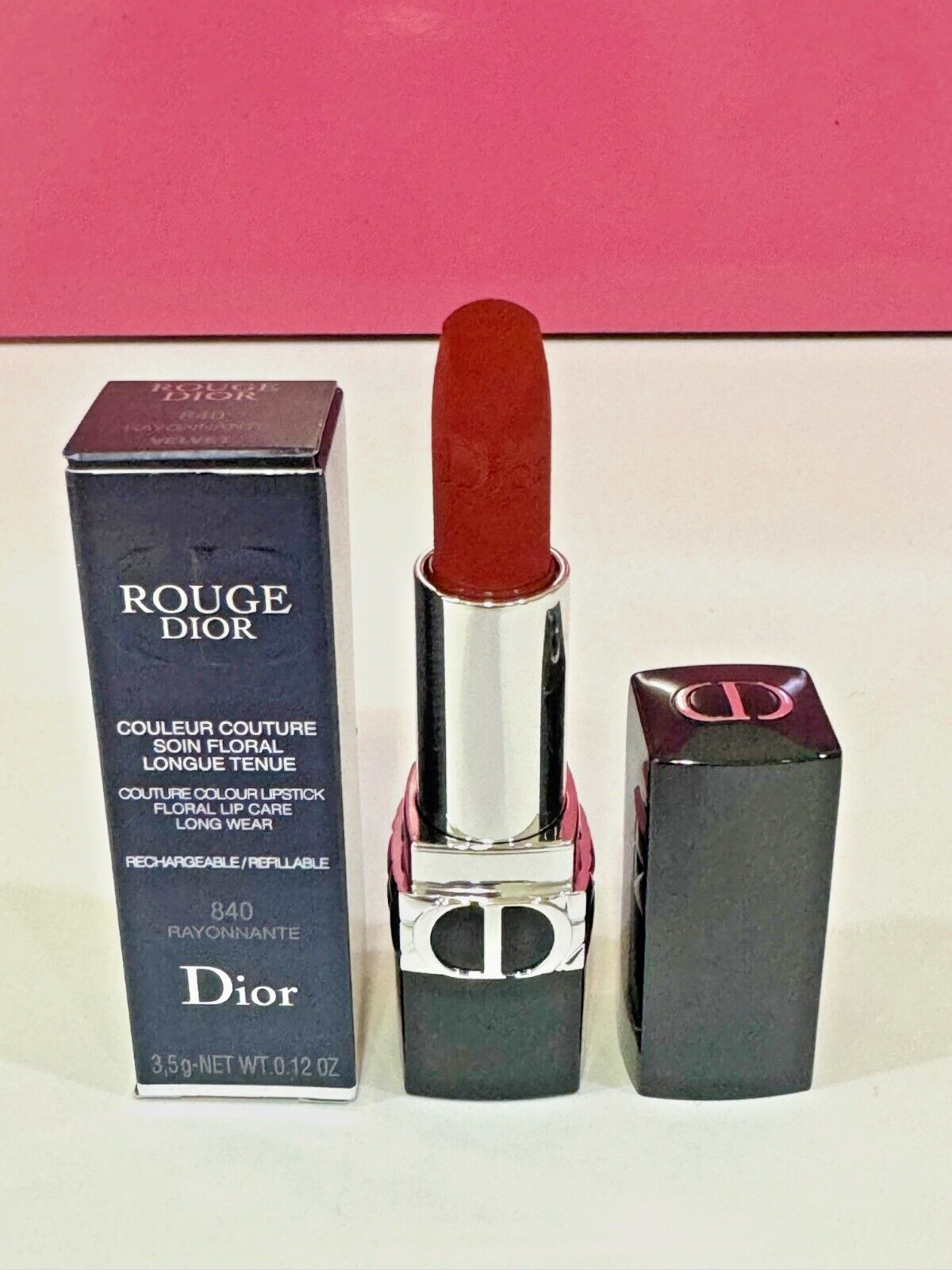 Dior Rouge Dior Couture Velvet Lipstick 0.12oz in 840 Rayonnante Boxed-image