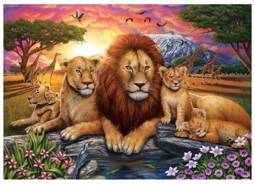 NEW Art Puzzle Jigsaw Puzzle 1000 Pieces 5221 Lion Family - Picture 2 of 2