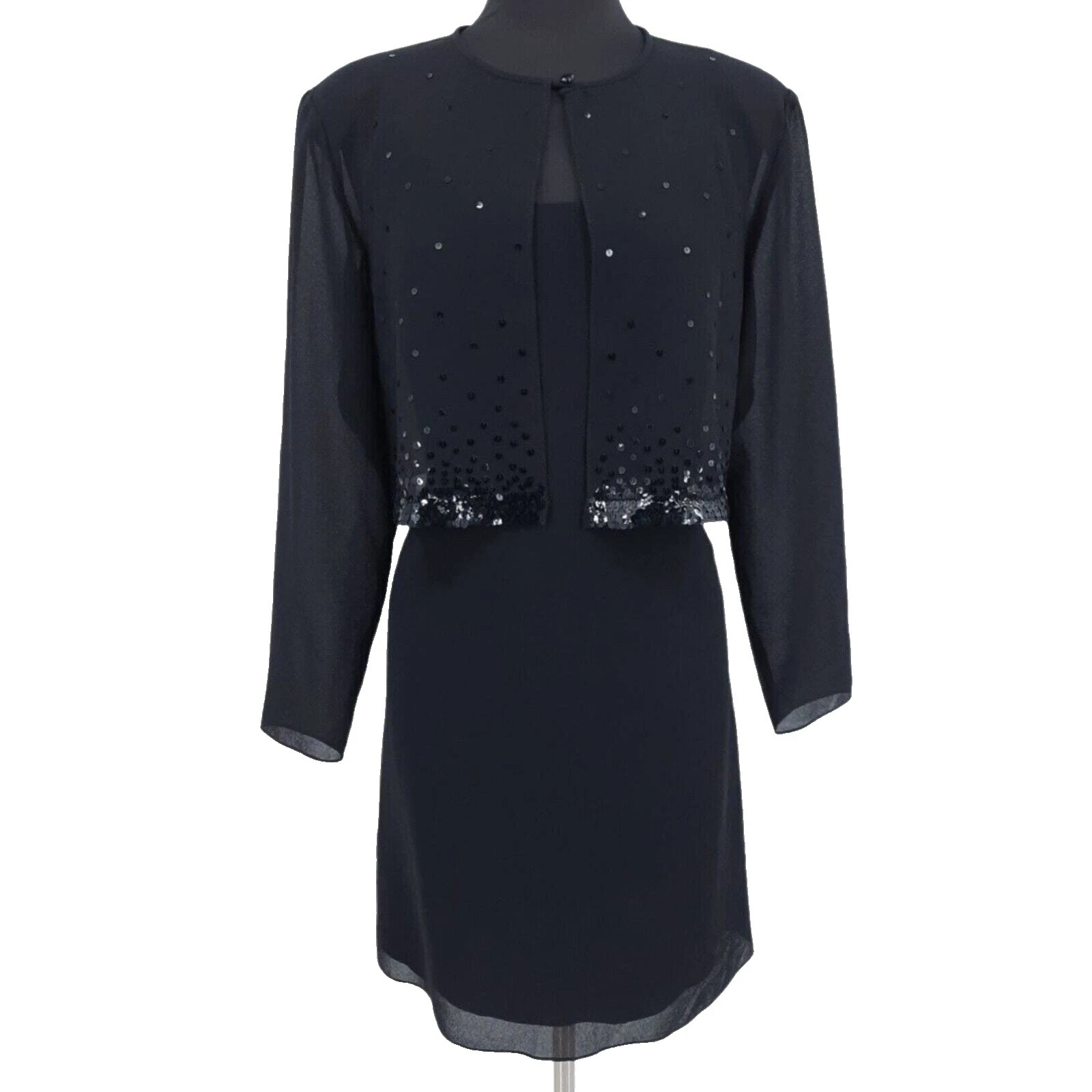 Vestidos Vintage De Gasa Negra para Mujeres