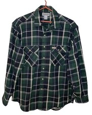 Carhartt 100 Cotton Button up Plaid Long Sleeve Rugged Shirt - Mens Size Medium
