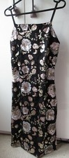 Black Glitter Glamorous Strap Evening Dress Medium Brand Goldie / Asos size M