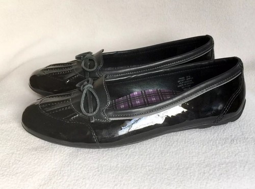 New LL Bean Black Patent Flats Coastal Skimmer 6 M - Picture 3 of 6