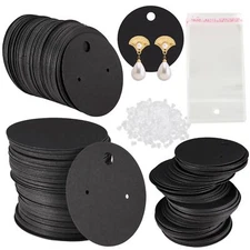 Earring Display Cards with 100PCS Earring Cards 200PCS Earring Backs and 100P...