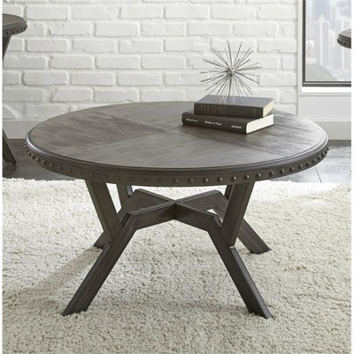 Alamo Round Coffee Table in Weathered Gray
