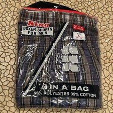 3 Pack Boxer Shorts Men Trunk Plaid Checker Size Large 38-40