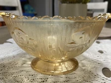 Jeanette Iris & Herringbone Amber Candy Dish