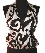 NWT Rachel Zoe Size Small Black & White Crop Lined Halter Top Button Neck