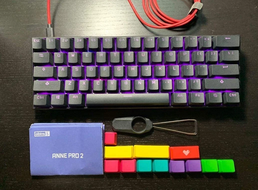 Anne Pro 2 Mechanical Keyboard Used (With Extra Resin Blue Case)