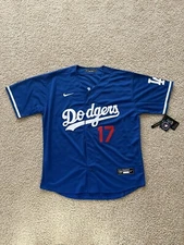 sNWT Shohei Ohtani Dodgers Men's Large Blue Away Jersey Stitched #17