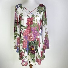 Show Me Your Mumu Bell Sleeve White Floral Joni Flow Dress Sz: S
