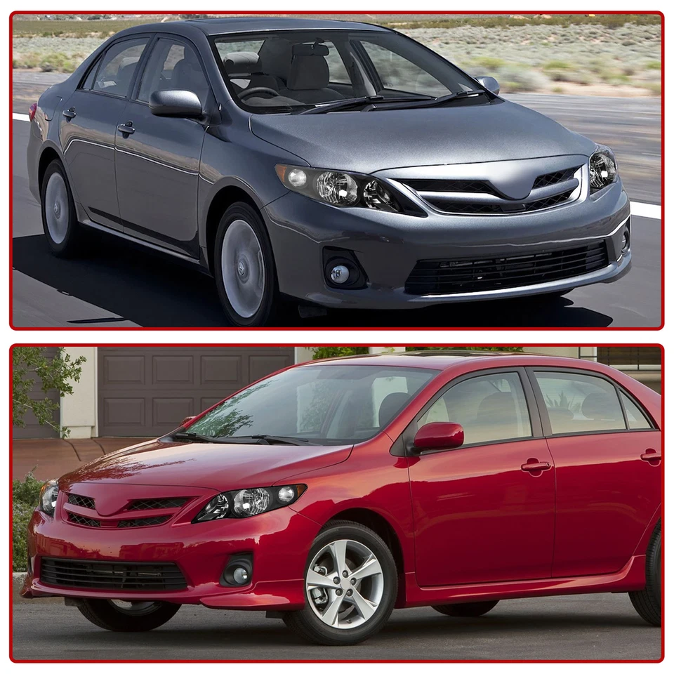 Headlights For 2009 2010 Toyota Corolla BASE LE XLE Black Amber Corner Headlamp - Image 2 of 4