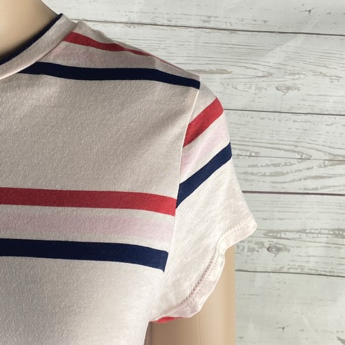 NWT Popsugar Swing Babydoll Tee Medium Pink Triple Stripe Cotton Modal Blend Top - Picture 4 of 12