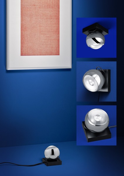 Deutsche Led 5,1W Wandleuchte Tischleuchte Bodenleuchte Chrom Schwarz Ø10Cm-image