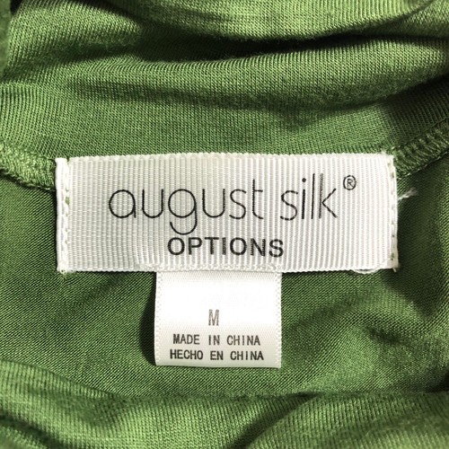 Gr. M Medium neu mit Etikett August Seide Optionen kurzärmeliges grünes Bluse Top Shirt - Bild 6 von 10