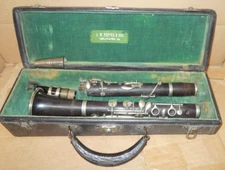 Antique J.W.  Pepper and Sons Clarinet in Original Case Philadelphia P.A