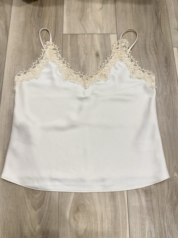 Cupcakes And Cashmere Lace Trim Silky Cami Tank Top S