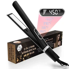 Hair Straightener, Flat Iron Curling, Hot Tools Curling Iron Ceramic, Dual Volta