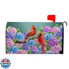 Summer Hydrangea Mailbox Cover Spring Cardinal Bird Mailbox Covers Magnetic S