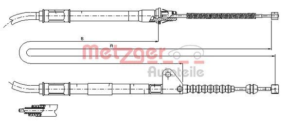 Original METZGER Cable Handbrake 17.1414 For Toyota