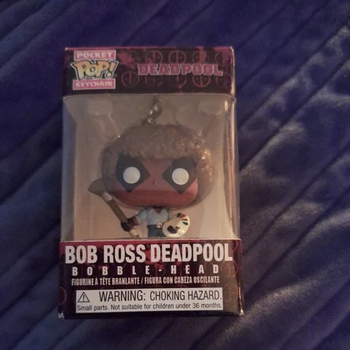 Funko Pocket Pop Keychain Bob Ross Deadpool Bobble Head Marvel NIB 2018