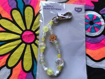 BT21 BTS   Shooky Baby Pearl Beaded  Line Friends Pearl Keyring   NEU Acrylic